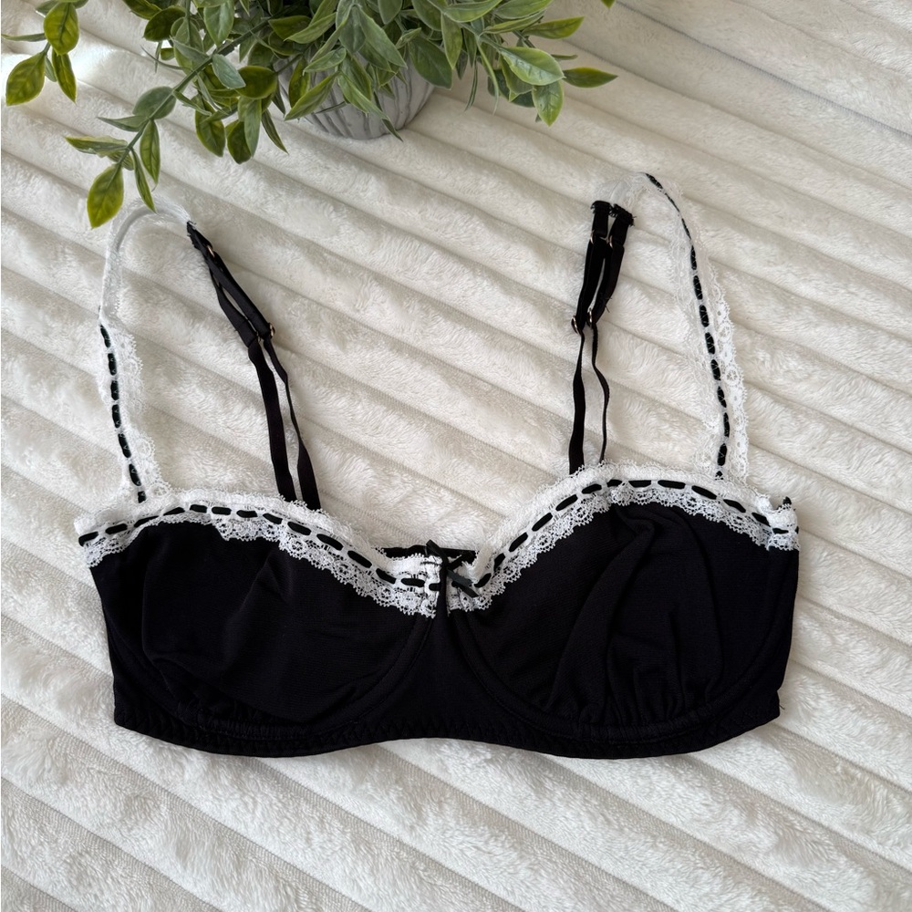 Black Lace-Trim Balconette Bra - Women Intimates & Sleepwear